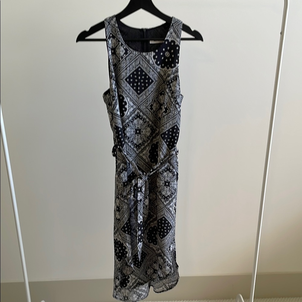 Elegant Black and White Patterned Dress